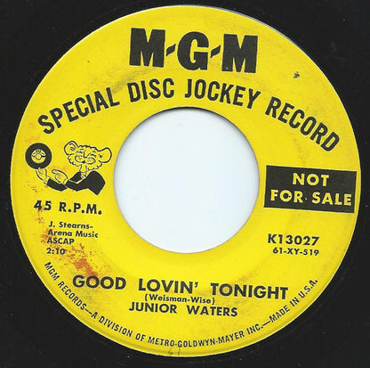 Junior Waters : The Stars Fell / Good Lovin' Tonight (7", Single, Promo)