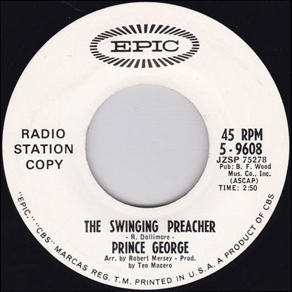 Prince George : The Swinging Preacher / 5/4 Time (7", Promo)