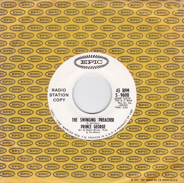 Prince George : The Swinging Preacher / 5/4 Time (7", Promo)