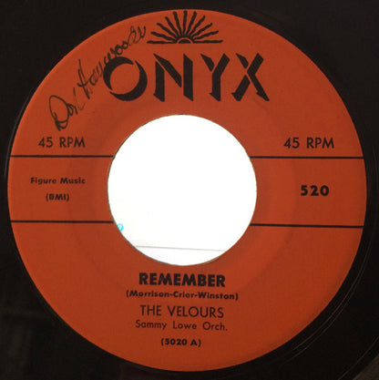 The Velours : Remember / Can I Walk You Home (7", RE, Unofficial)