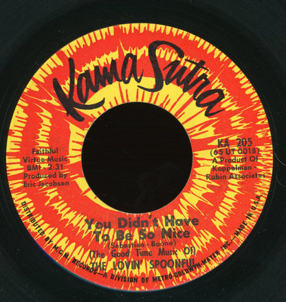 The Lovin' Spoonful : You Didn't Have To Be So Nice / My Gal (7")
