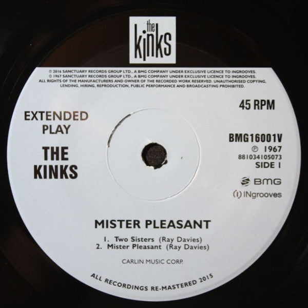 The Kinks : Mister Pleasant (7", EP, RSD, Ltd, RE, RM)