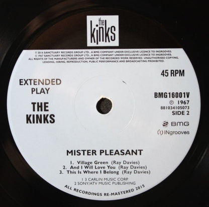 The Kinks : Mister Pleasant (7", EP, RSD, Ltd, RE, RM)
