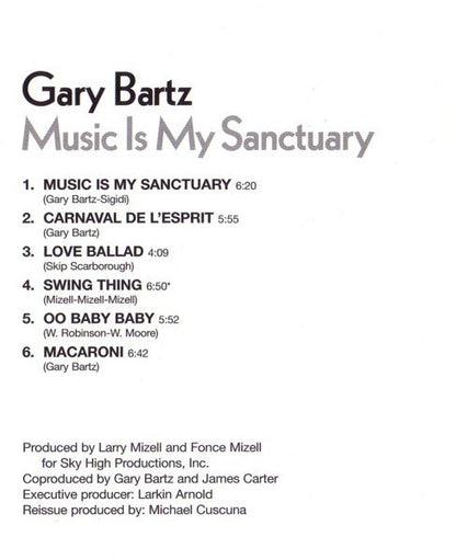 Gary Bartz : Music Is My Sanctuary (CD, Album)