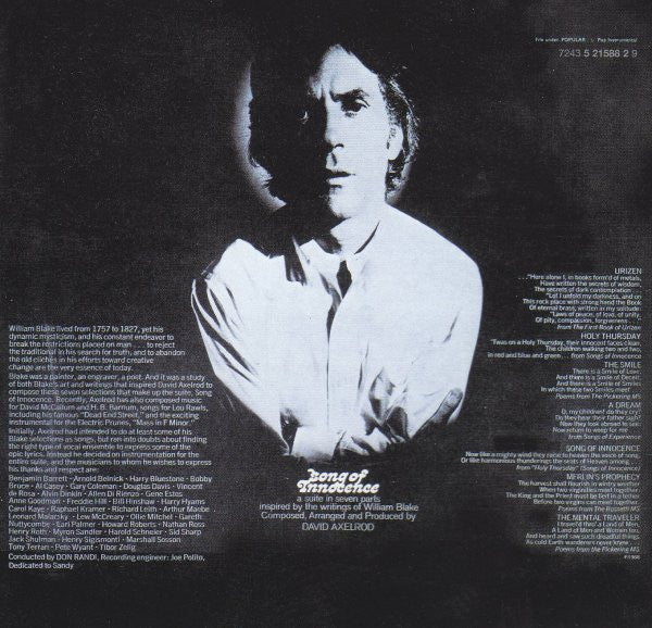 David Axelrod : Song Of Innocence (CD, Album, RE)