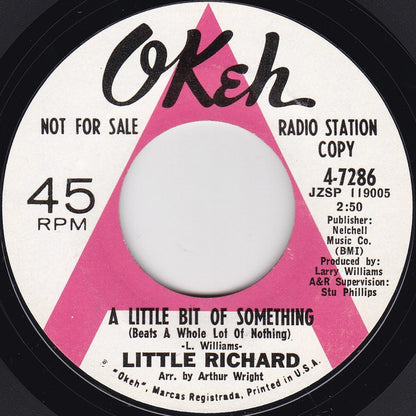 Little Richard : A Little Bit Of Something (Beats A Whole Lot Of Nothing) / Money (7", Single, Promo, Styrene)