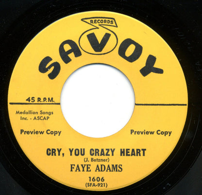 Faye Adams : Step Up And Rescue Me / Cry, You Crazy Heart (7", Promo)