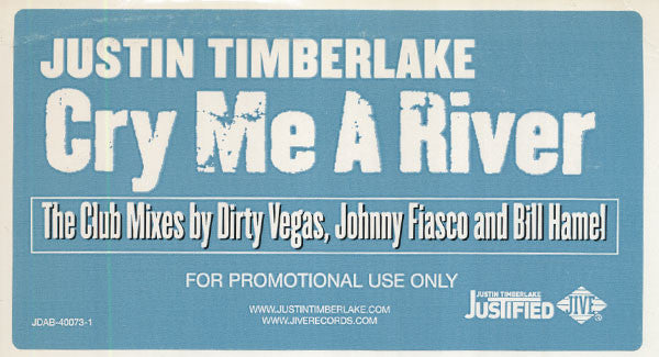 Justin Timberlake : Cry Me A River (12", Promo)