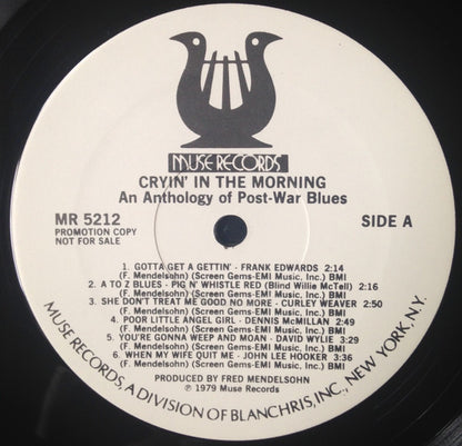 Various : Cryin' In The Morning - An Anthology Of Post-War Blues (LP, Comp, Promo)