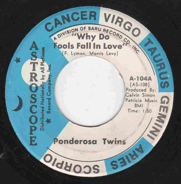 Ponderosa Twins + One : Why Do Fools Fall In Love / Bitter With The Sweet (7")