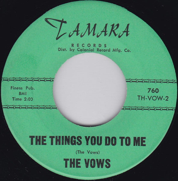 The Vows : Dottie / The Things You Do To Me (7", Single)