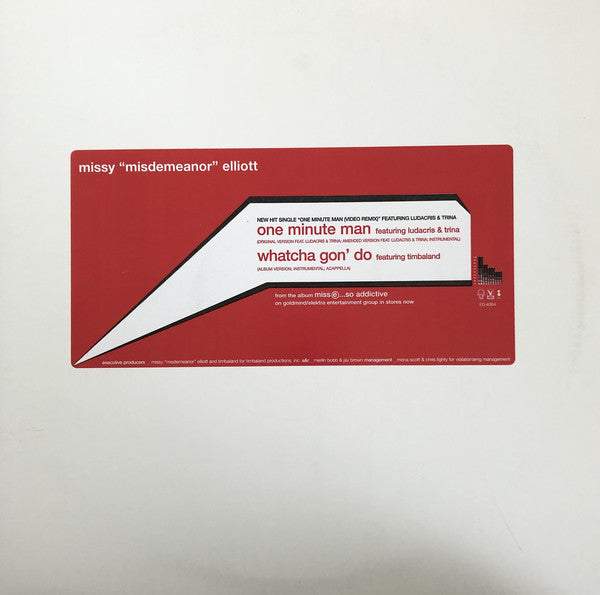 Missy Elliott Featuring Ludacris And Trina : One Minute Man / Whatcha Gon’ Do (12", Single, Promo)