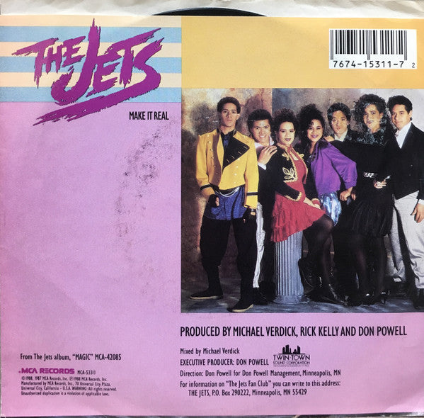 The Jets : Make It Real (7", Single, Glo)