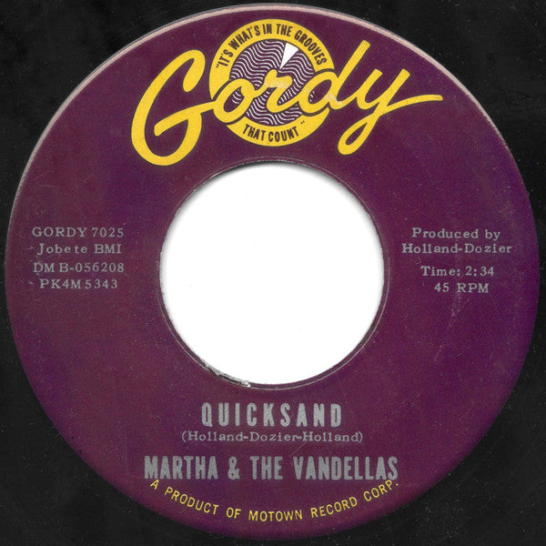 Martha Reeves & The Vandellas : Quicksand / Darling, I Hum Our Song (7", Single, Roc)