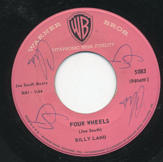 Billy Land : Four Wheels (7", Single)