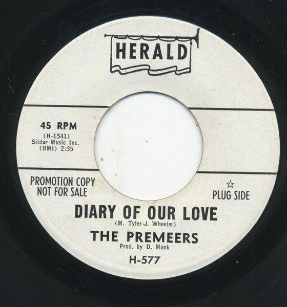 The Premeers : Diary Of Our Love (7", Promo)