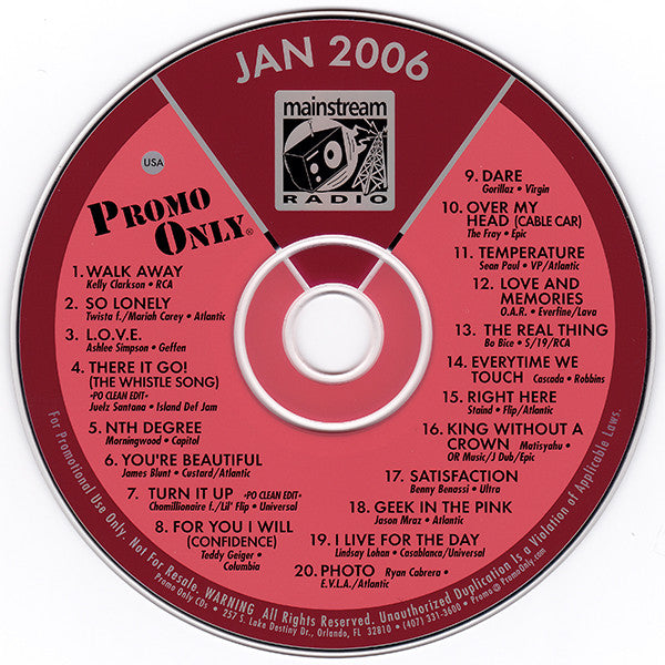 Various : Promo Only Mainstream Radio: January 06 (CD, Comp, Promo)