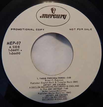 Joe Cocker , And Jesse Colin Young : Those Precious Words (7", EP, Promo, Styrene)
