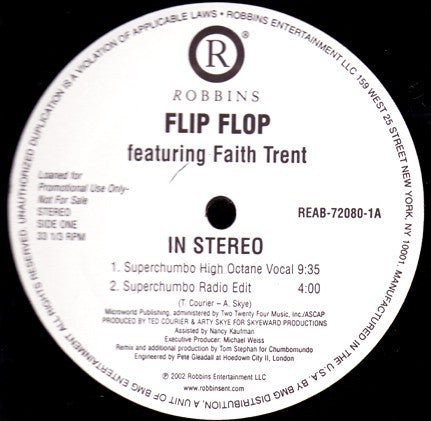 Flip Flop Featuring Faith Trent : In Stereo (12", Promo)