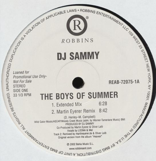 DJ Sammy : The Boys Of Summer (12", Promo)