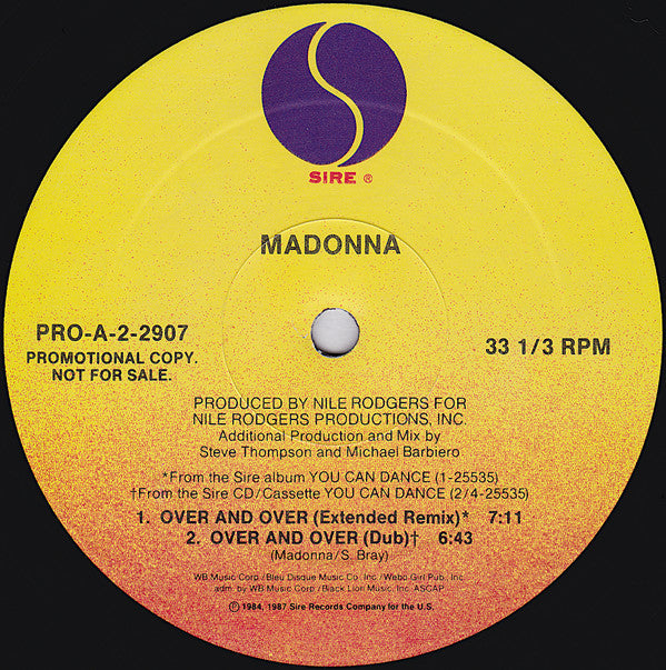 Madonna : Holiday / Over And Over (12", Promo)