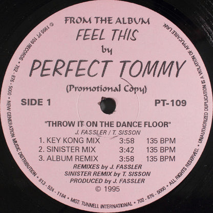 Perfect Tommy : Throw It On The Dance Floor (12", Promo)