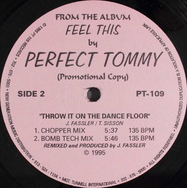 Perfect Tommy : Throw It On The Dance Floor (12", Promo)