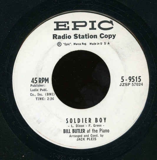 Bill Butler (7) : Bill Butler At The Piano - Just For Tonight / Soldier Boy (7", Single, Promo)