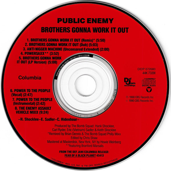 Public Enemy : Brothers Gonna Work It Out  / Anti-N★gger Machine / Power To The People (Maxi CD Summer Slammer) (CD, Maxi)