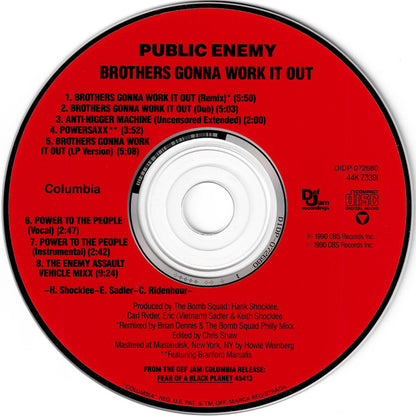 Public Enemy : Brothers Gonna Work It Out  / Anti-N★gger Machine / Power To The People (Maxi CD Summer Slammer) (CD, Maxi)