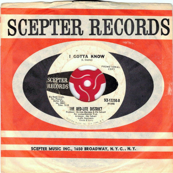 The Red-Lite District : Mr. Feelgood / I Gotta Know (7", Single, Promo, Styrene)