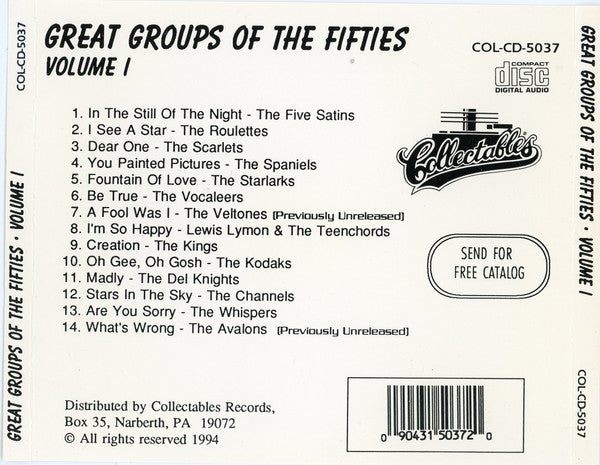 Various : Great Groups Of The Fifties Volume 1 (CD, Comp)