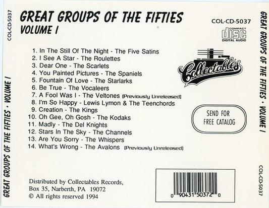 Various : Great Groups Of The Fifties Volume 1 (CD, Comp)