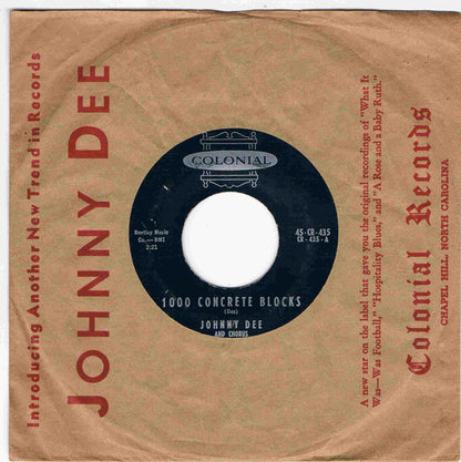 Johnny Dee (3) : 1000 Concrete Blocks (7", Single, Styrene)