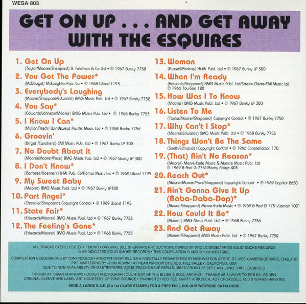 The Esquires : Get On Up ... And Get Away With The Esquires (CD, Comp, Mono, RM)