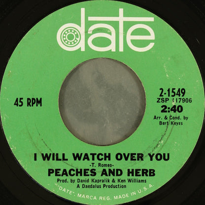 Peaches & Herb : Close Your Eyes (7", Styrene, Pit)