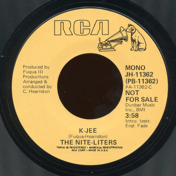 The Nite-Liters : K-Jee (7", Mono, Promo, RE, Styrene)