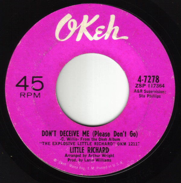 Little Richard : Don't Deceive Me (Please Don't Go) (7", Single, Styrene)