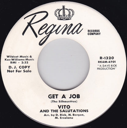 Vito & The Salutations : Girls I Know (7", Single, Promo)