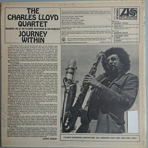 The Charles Lloyd Quartet : Journey Within (LP, Album)