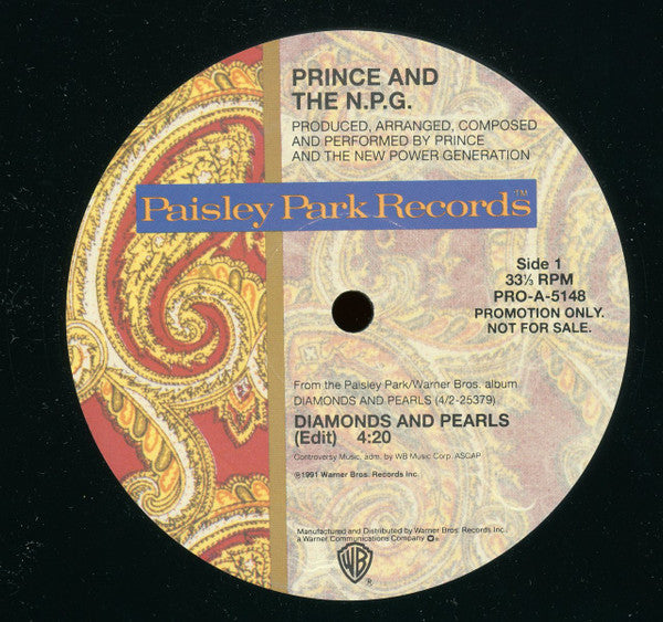 Prince And The New Power Generation : Diamonds And Pearls (12", Single, Promo)