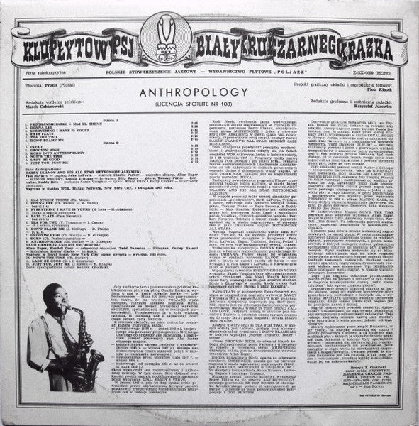 Barry Ulanov / Tadd Dameron : Anthropology (LP, Club)