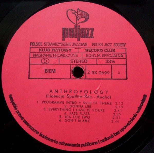 Barry Ulanov / Tadd Dameron : Anthropology (LP, Club)