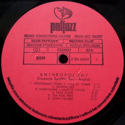 Barry Ulanov / Tadd Dameron : Anthropology (LP, Club)