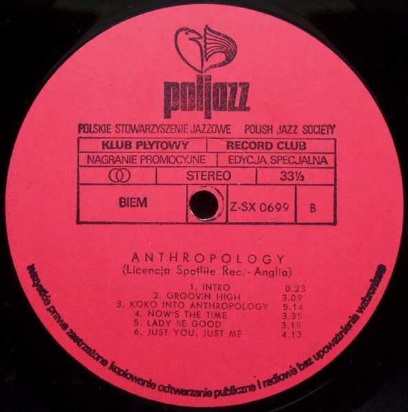 Barry Ulanov / Tadd Dameron : Anthropology (LP, Club)