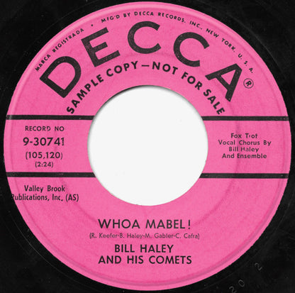 Bill Haley And His Comets : Whoa Mabel! / Chiquita Linda (Un Poquito De Tu Amor) (7", Single, Promo)