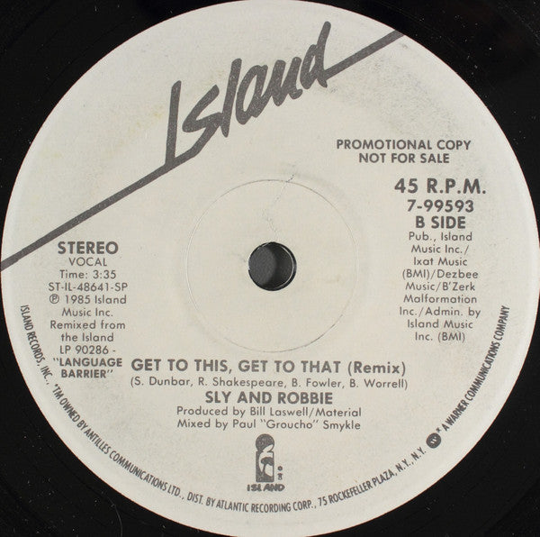 Sly & Robbie : Get To This, Get To That (7", Promo)
