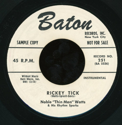 Noble "Thin Man" Watts & His Rhythm Sparks : Blast Off / Rickety Tick (7", Single, Promo)