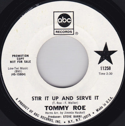 Tommy Roe : Stir It Up And Serve It (7", Single, Promo, Styrene)