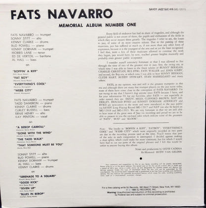 Fats Navarro : Fats Bud-Klook-Sonny-Kinney (Memorial Album Number One) (LP, Album, Mono, RE, RM)